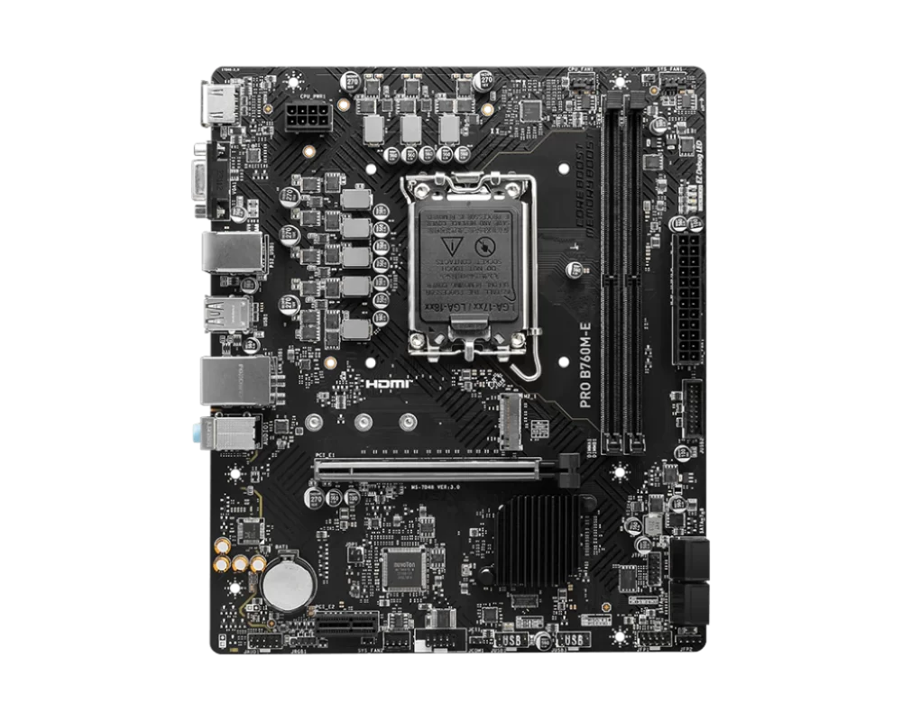 MSI PRO B760M-E DDR5 Micro-ATX LGA 1700 Motherboard - Image 2