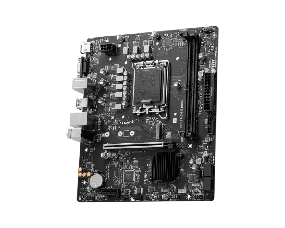 MSI PRO B760M-E DDR4 LGA 1700 Micro-ATX Motherboard - Image 2