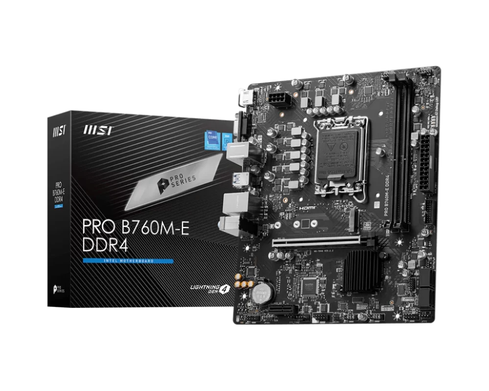 MSI PRO B760M-E DDR4 LGA 1700 Micro-ATX Motherboard