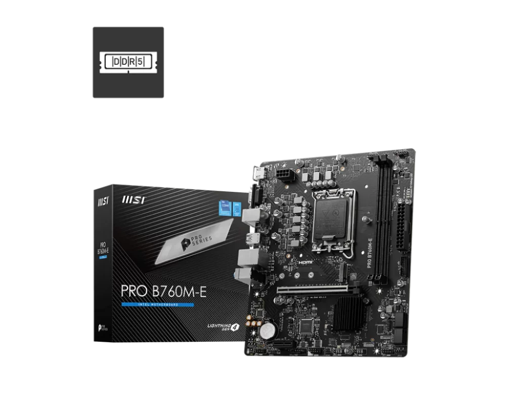 MSI PRO B760M-E DDR5 Micro-ATX LGA 1700 Motherboard