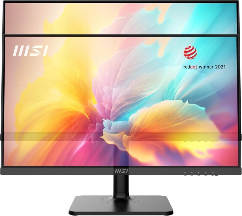 MSI Modern MD2412P, 24", 1920 x 1080 (FHD) IPS, FreeSync, HDR Ready, 100Hz, TUV Certified Eyesight Protection, 1ms, VGA, HDMI,Black - Image 2