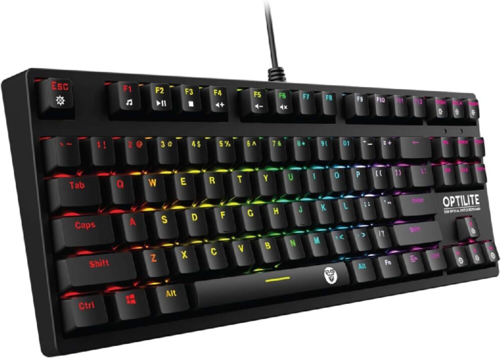 Fantech Gaming PC Optical Mechanical Keyboard 87 Keys RGB Backlight Water-Proof Anti-Ghost Computer Keyboard (MK872) (Optical Blue Switch)